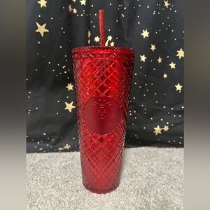 Starbucks Red Jeweled Studded Tumbler Venti 24 oz